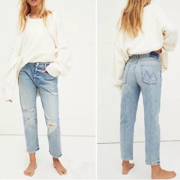 MOTHER Denim - Mother Superior Scrapper Ankle Jeans Wicked Wild Calling Size 27 Distressed